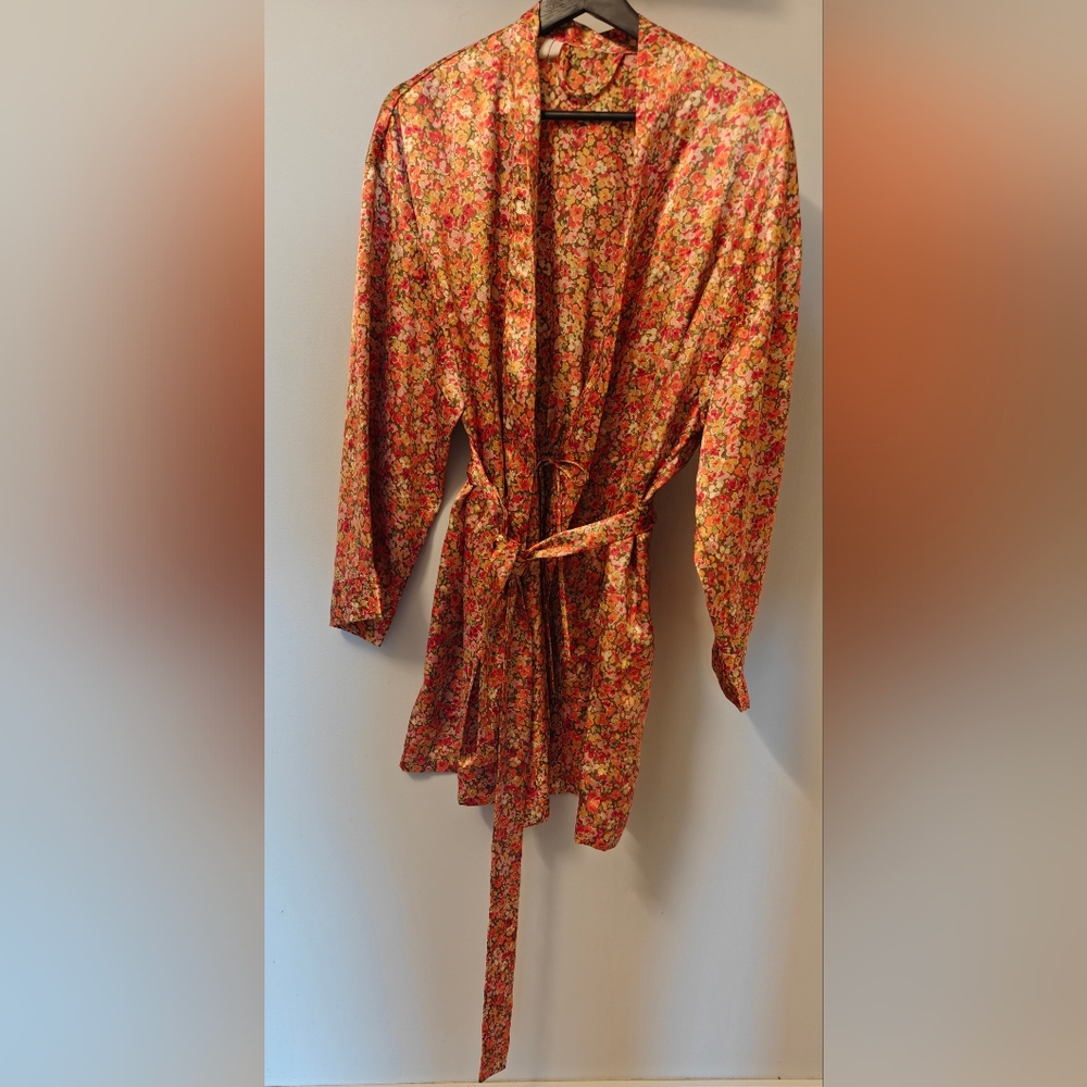 Victoria's Secret Vintage Multicolor floral print kimono robe OS w/Pockets